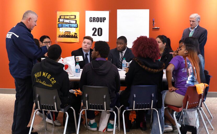 Chief Craig Miller (left) of the Dallas ISD Police Department, and DISD trustee Dan...