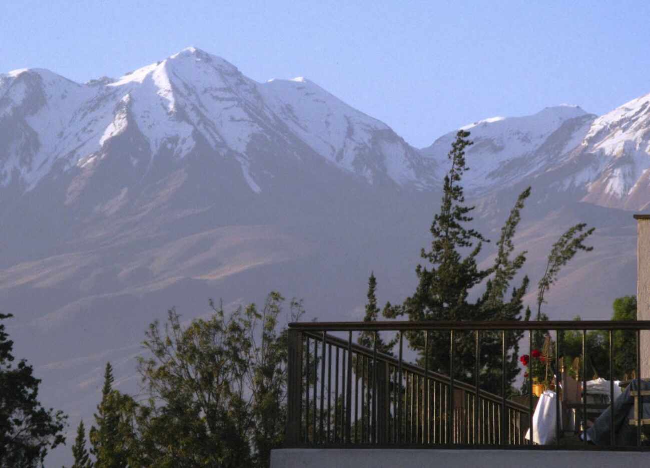 A view of Misti Volcano, an icon for the city of Arequipa, can be seen from the deck of Casa...