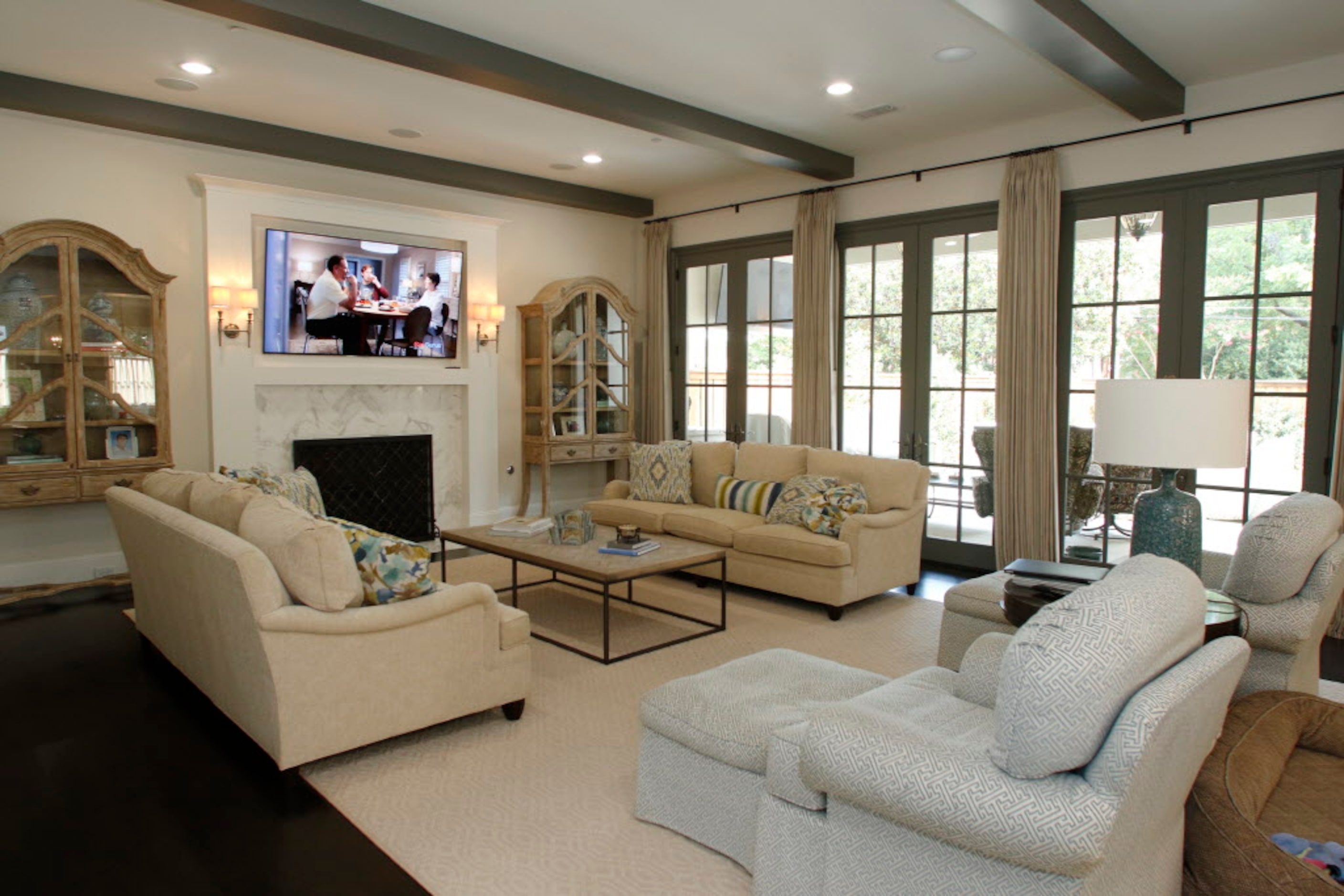 The family room in the home of SMU head football coach Chad Morris and his wife Paula in...