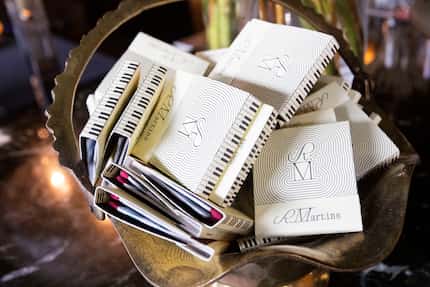 Matchboxes at St. Martin's Wine Bistro are printed with piano keys.