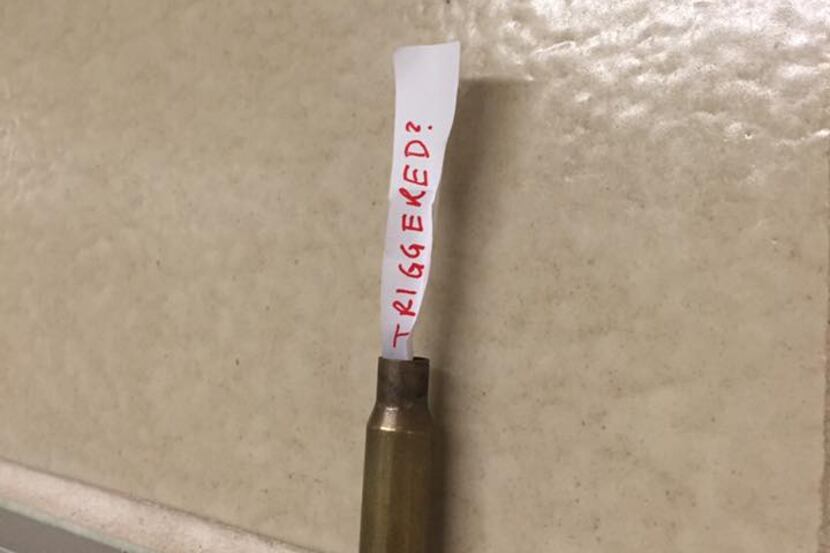 Police at the University of Texas at Austin are investigating bullet casings, including this...