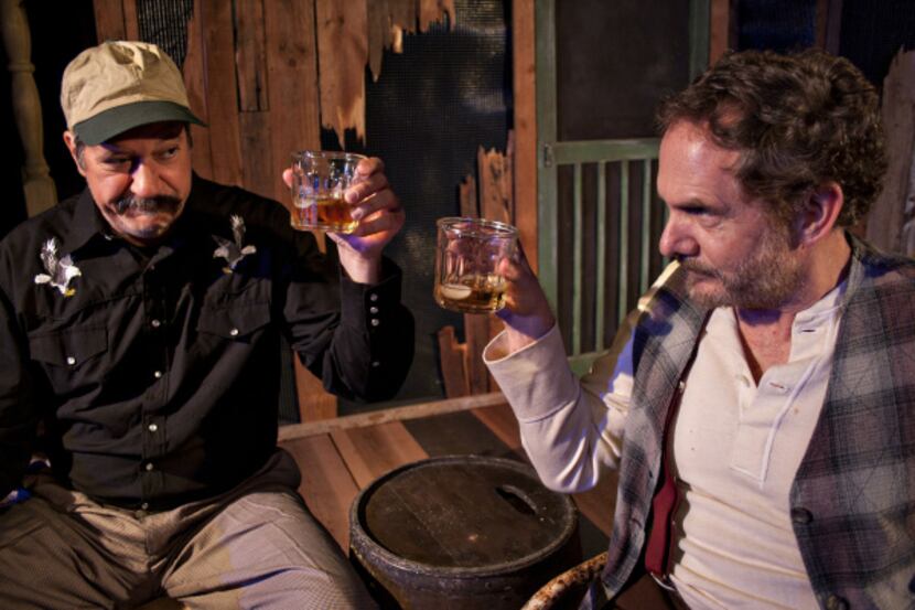 Mark Fickert and Bruce DuBose appear in "Ages of the Moon," presented by Undermain Theatre.