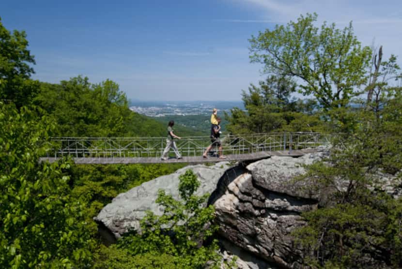 The Swing-A-Long Bridge has views of Chattanooga, Tenn., which is six miles away, in the...