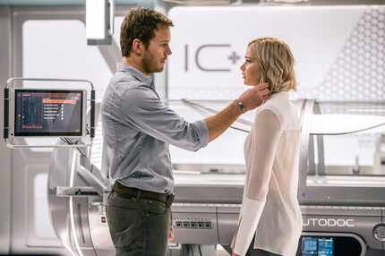 Chris Pratt and Jennifer Lawrence in "Passengers."