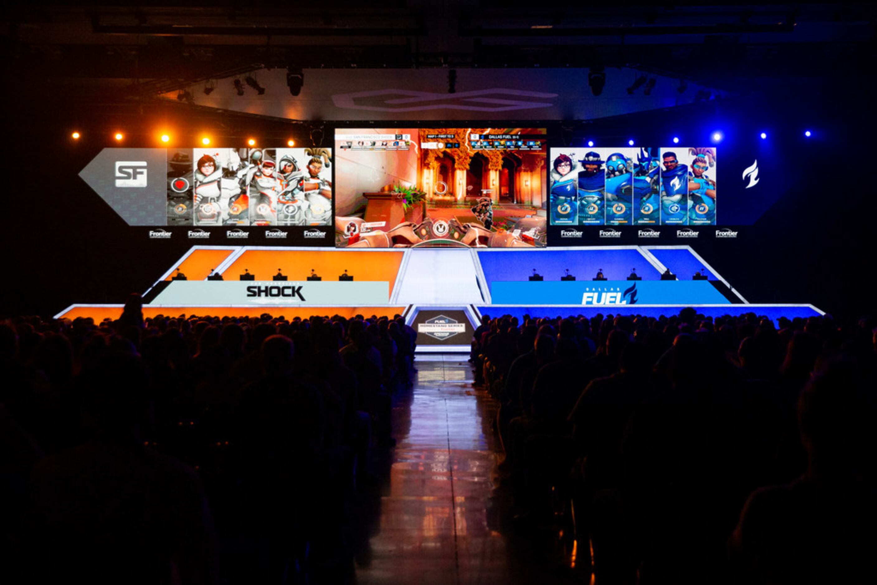 The Dallas Fuel plays against the San Francisco Shock during the season three opening...
