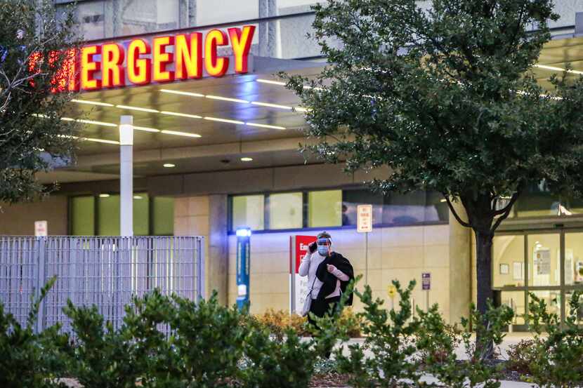 Parkland Memorial Hospital's emergency entrance in Dallas on Tuesday, December 29, 2020. The...