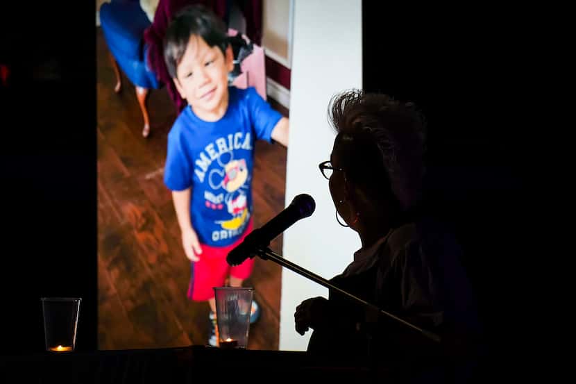 A photo of Noel Rodriguez-Alvarez was shown during a vigil for the boy at the Everman Civic...