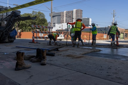 The extensive work, also taking place on Canton Street shown here, is part of a bond program...