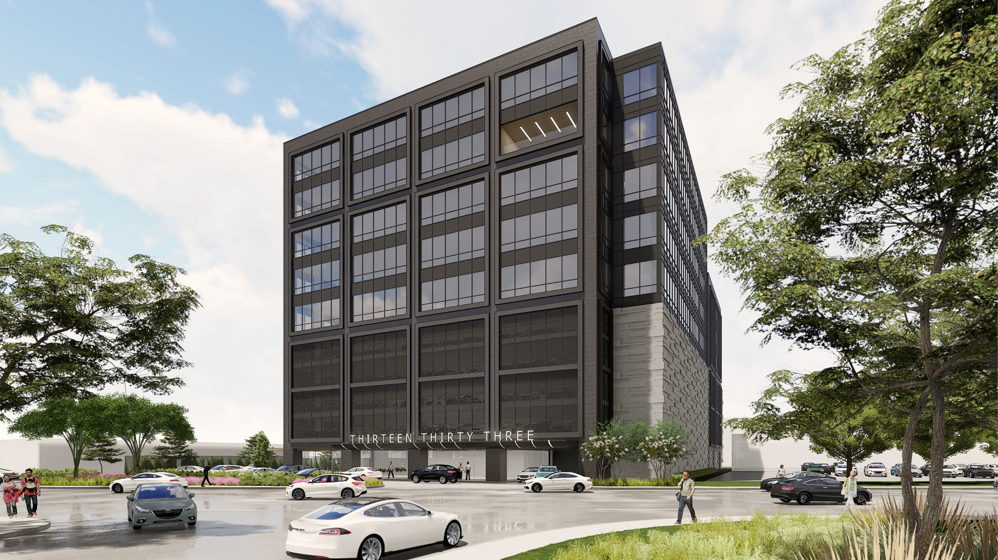 The 10-story building is being built at 1333 Oak Lawn Ave. at Dragon Street.