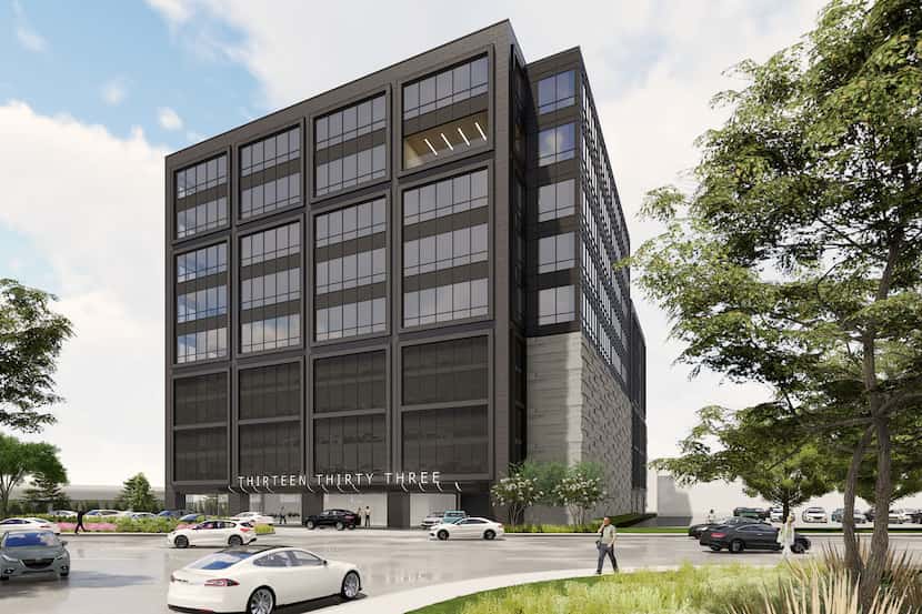 The 10-story building is being built at 1333 Oak Lawn Ave. at Dragon Street.