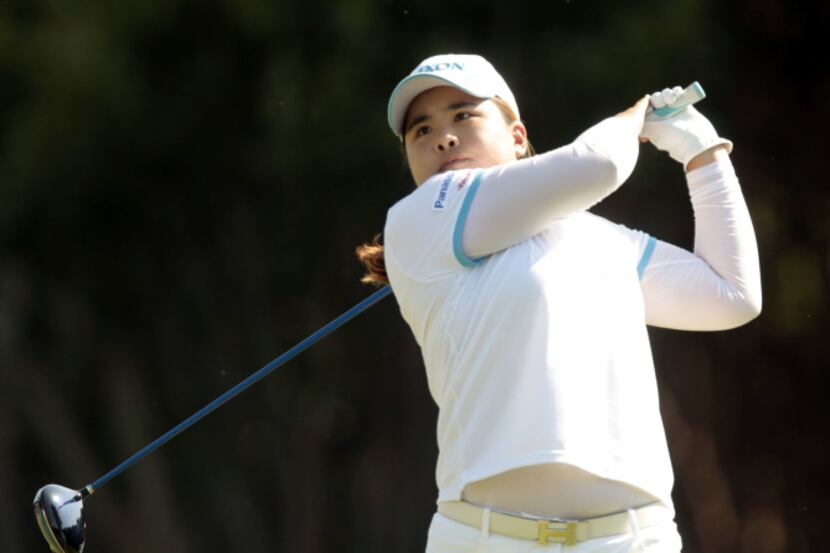 Inbee Park tees off on the 18th during the final round of the North Texas LPGA Shootout  at...