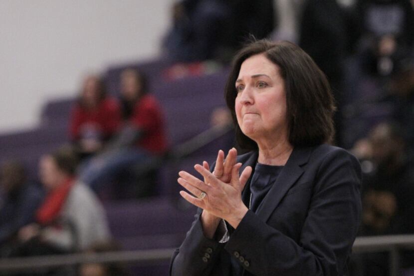 Duncanville Pantherettes head coach Cathy Self-Morgan in the second half of Region I Girls...