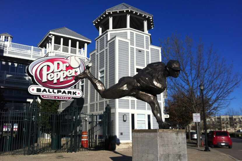 This is the main entrance to Dr Pepper Ballpark in Frisco, which is home to the Frisco...