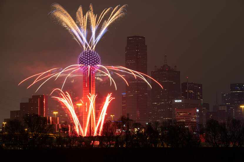 Get within viewing distance of Reunion Tower Over the Top NYE and you’ll see fireworks, LEDs...