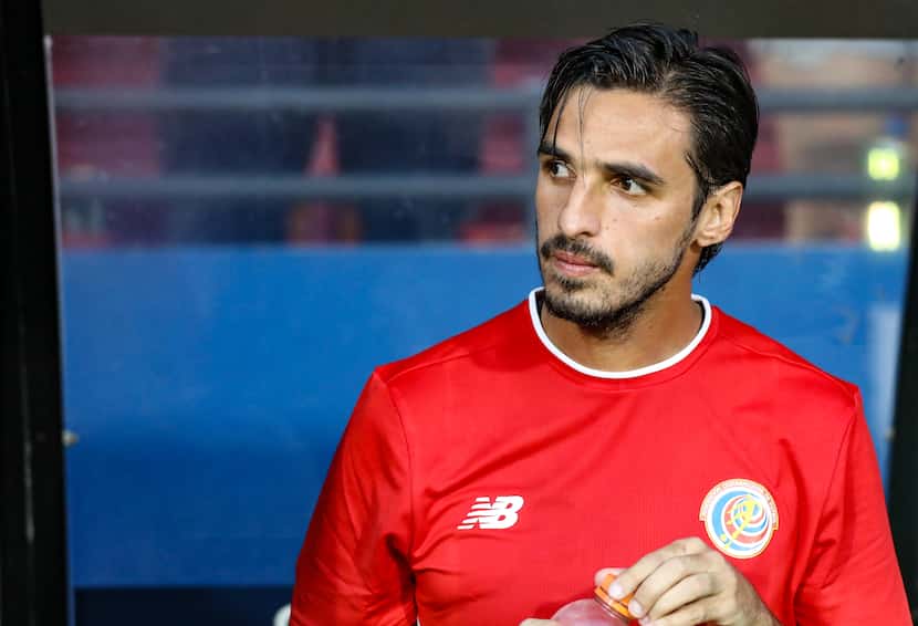 Bryan Ruiz awaits the start of the 2019 Gold Cup match between Costa Rica and Bermuda at...