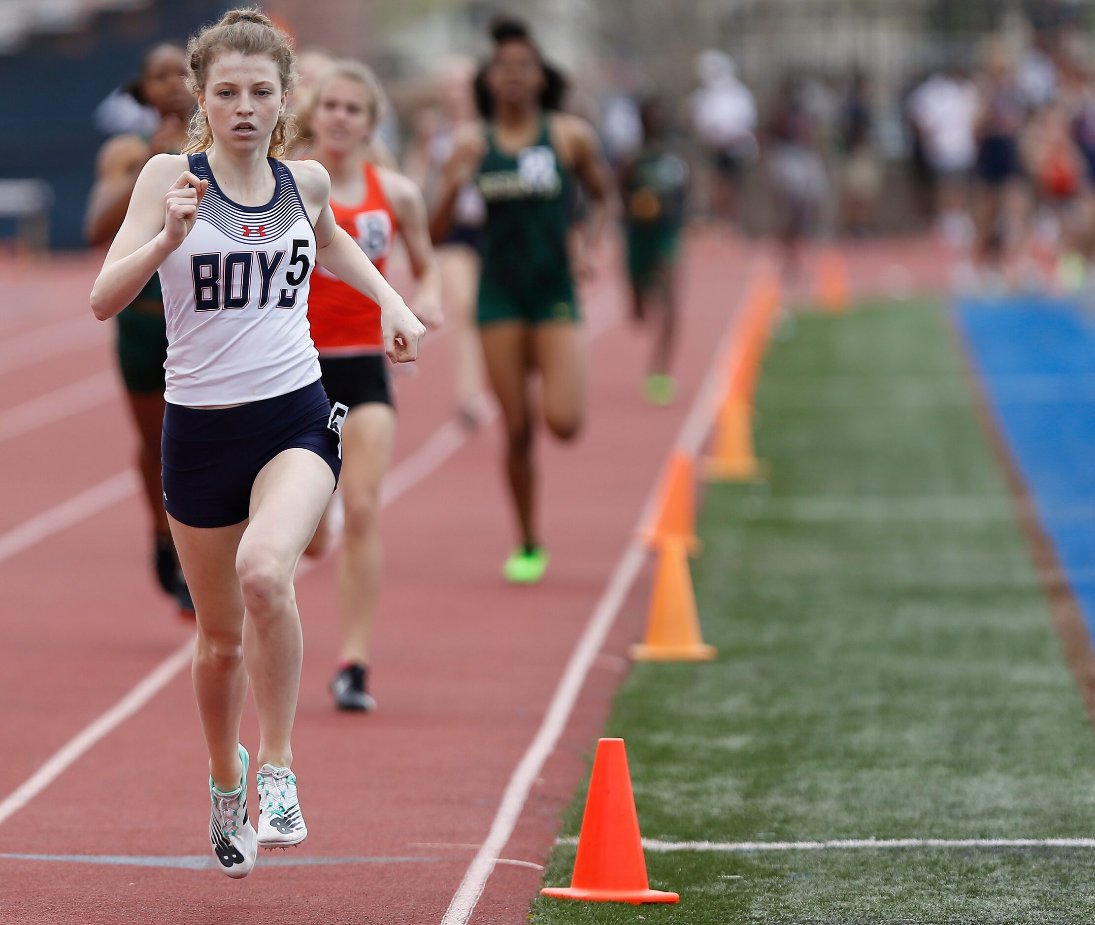 Emma Evans, 17, of McKinney Boyd High School, had the fastest time the girls in the 800...