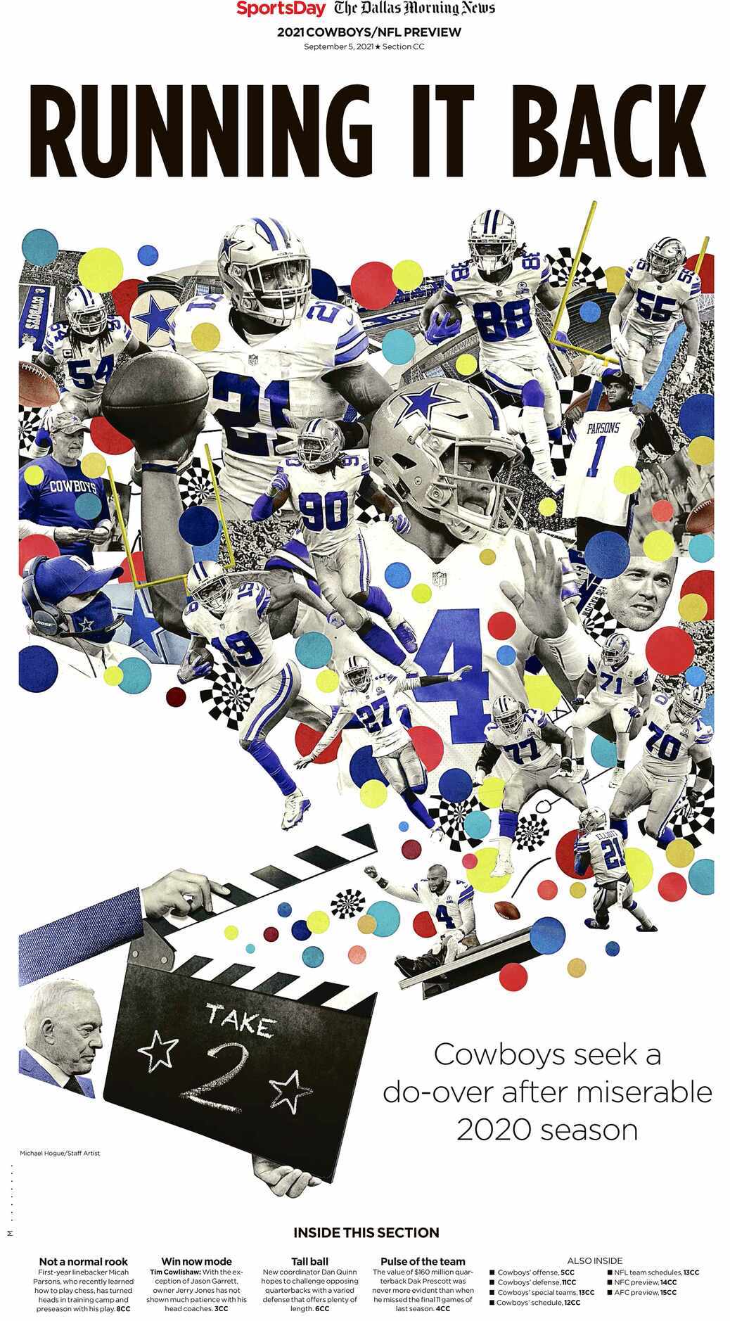 The cover of The Dallas Morning News' Cowboys preview section in 2021.