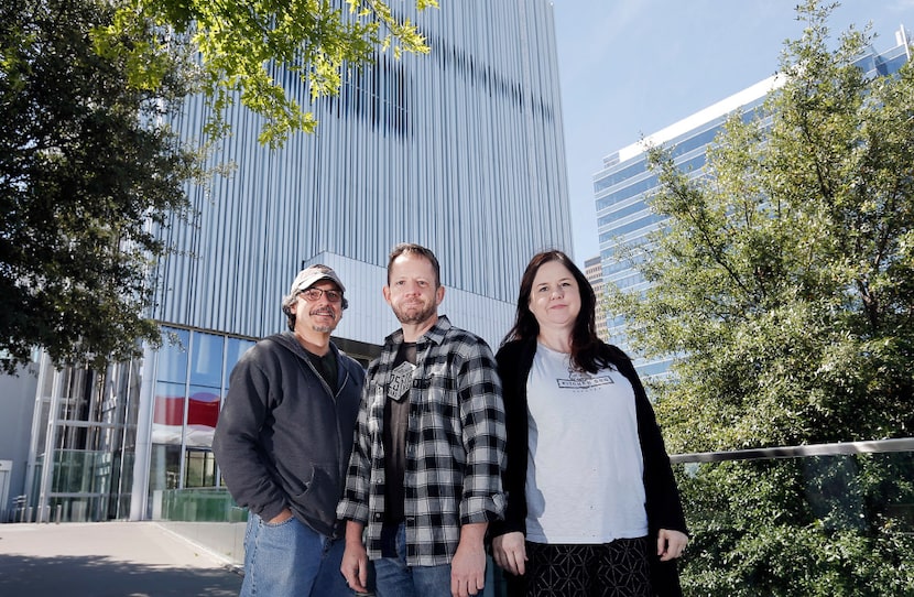 From left, Kitchen Dog Theater directors Christopher Carlos, Tim Johnson and Tina Parker in...