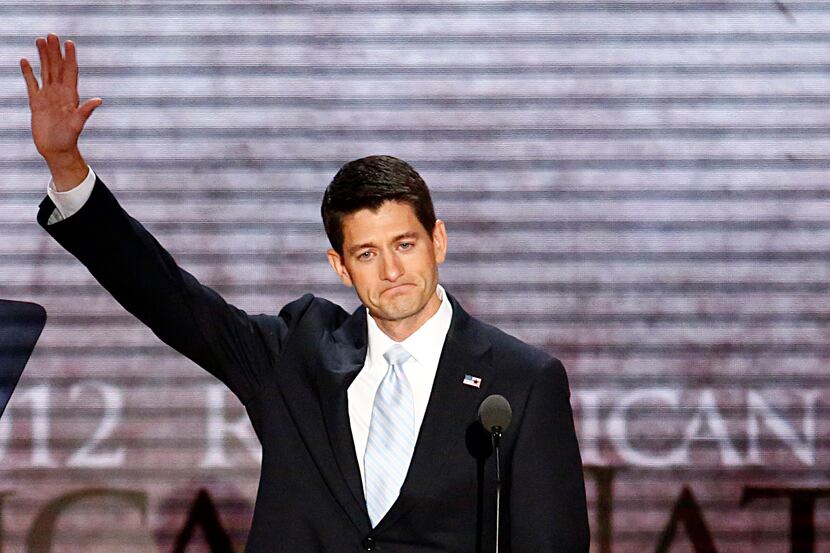 Vice presidential candidate Paul Ryan waves to the crowd after his speech at the 2012...