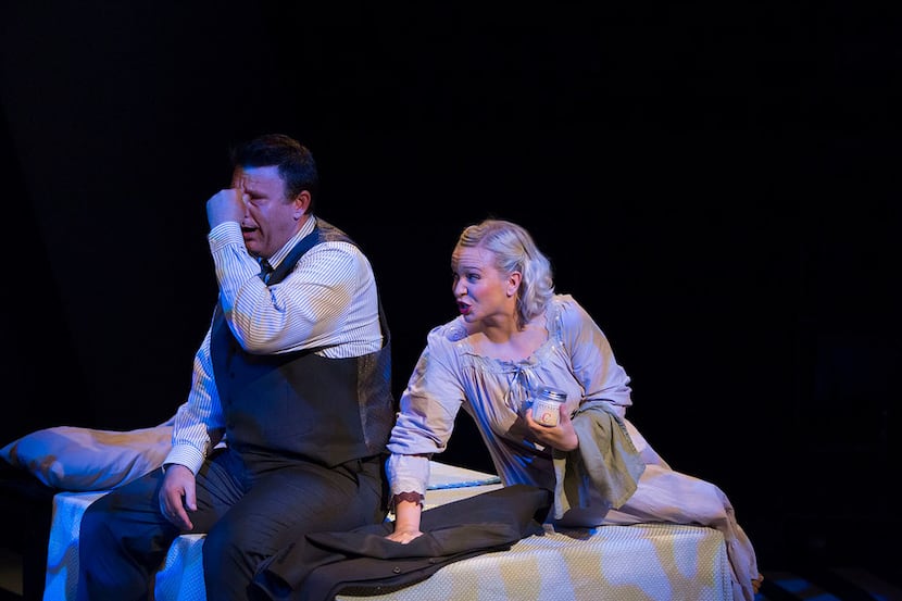 Thomas Ward as Mr. Zero and Jeni Roller as Mrs. Zero in Adding Machine: A Musical, which...