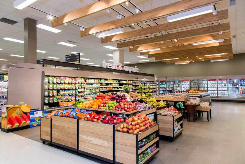 A Target grocery area after the redesign. This store is in Los Angeles. Dallas stores are...