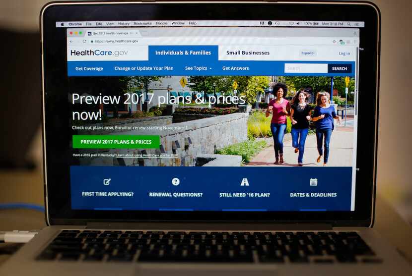 The HealthCare.gov 2017 website is shown on a laptop in Washington. (Pablo Martinez...