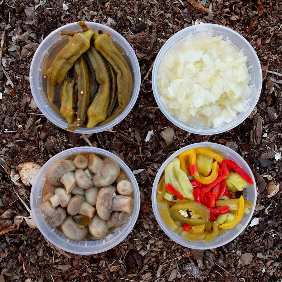 Pickletopia is all about fresh, pickled foods, including (clockwise from top left):...