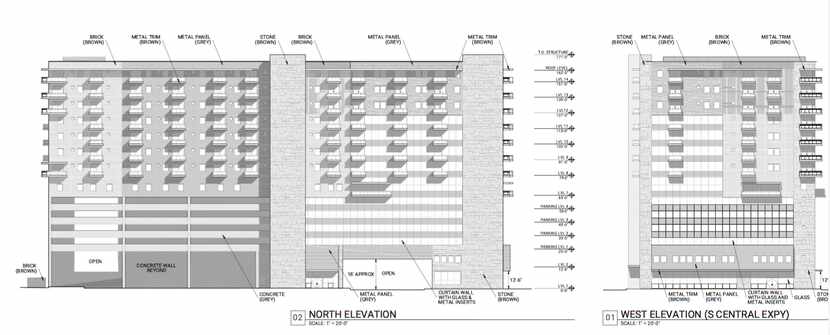 A 14-story apartment and retail tower would be constructed on the north side of the property.