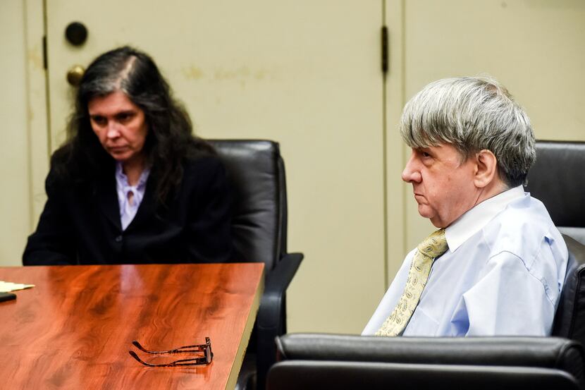 Louise Turpin (left) and her husband, David, appeared in Superior Court in Riverside,...