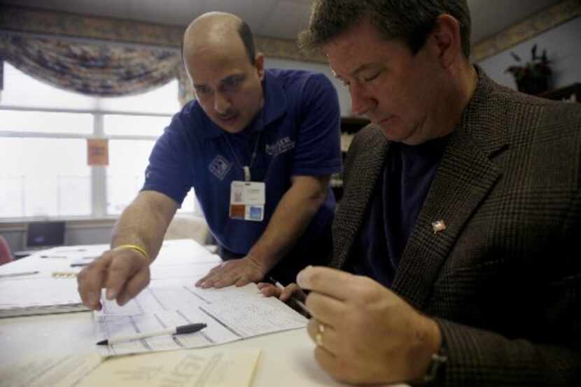 Clifford Ackerman (left), a recruitment officer for Be The Match and a marrow recipient,...