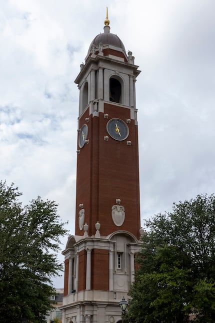 The clock tower at the Old Parkland campus pictured on Wednesday, Nov. 10, 2021, in Dallas....