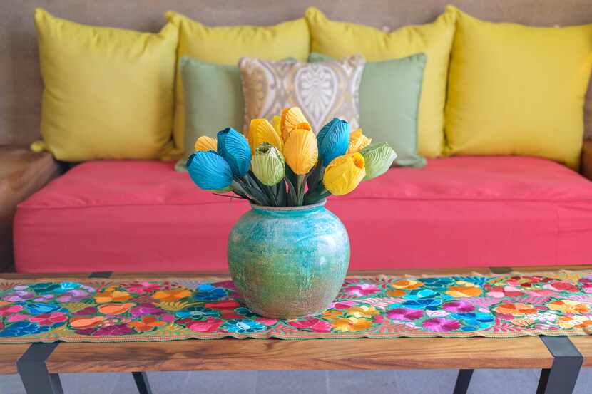 Splashes of color bring life to the rooms at Los Colibris Casitas.