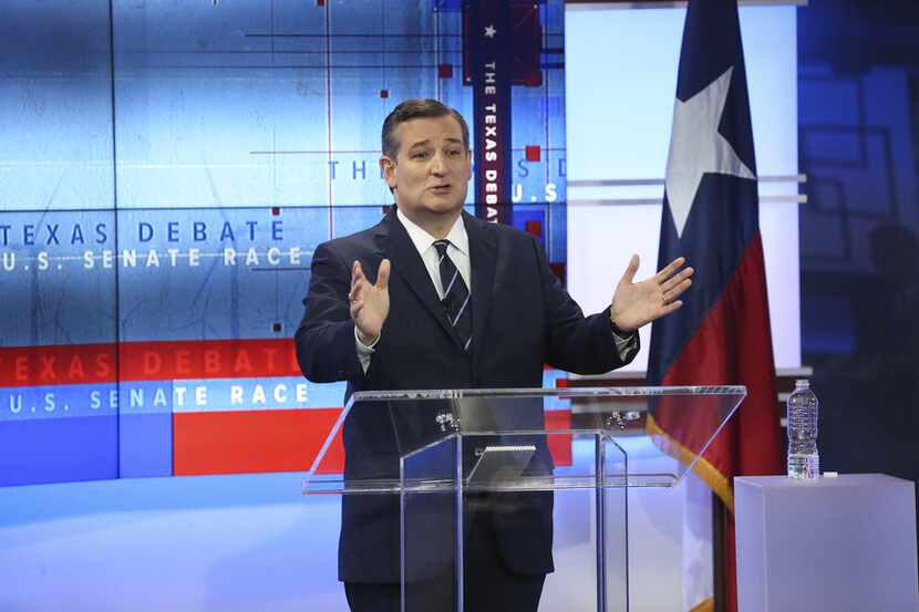 U.S. Sen. Ted Cruz (R-TX) debated U.S. Rep. Beto O'Rourke (D-TX) at the KENS 5 studios on...