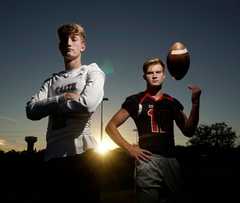 Chase (left) and Carson Cross at their home in Southlake, Texas on Sunday, November 1, 2020....