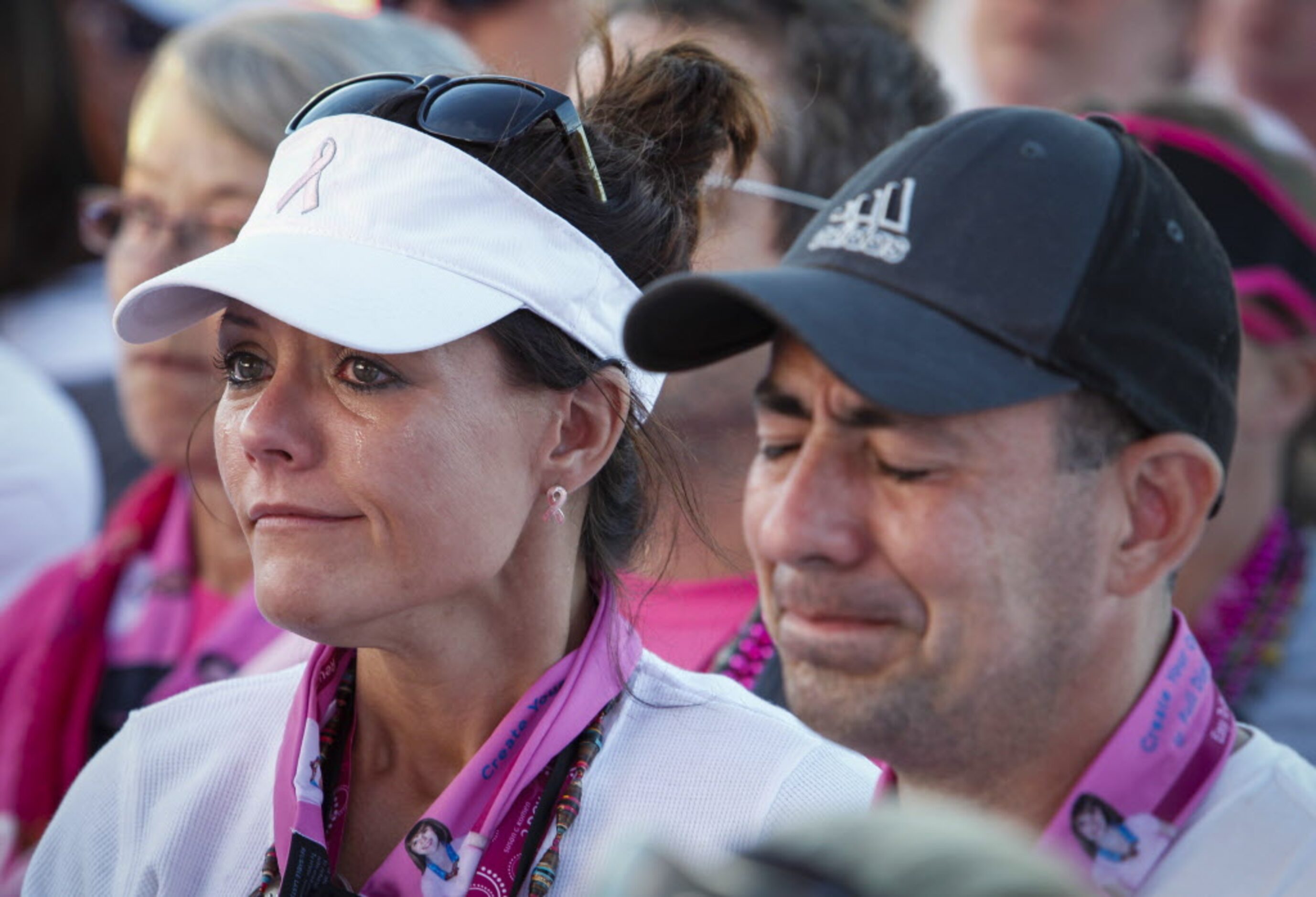 Walkers Ashley McCutcheon and Ray Quezada became emotional during the closing ceremony of...