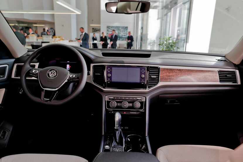 FILE- This April 11, 2017, file photo shows the interior for the 2018 Volkswagen Atlas on...
