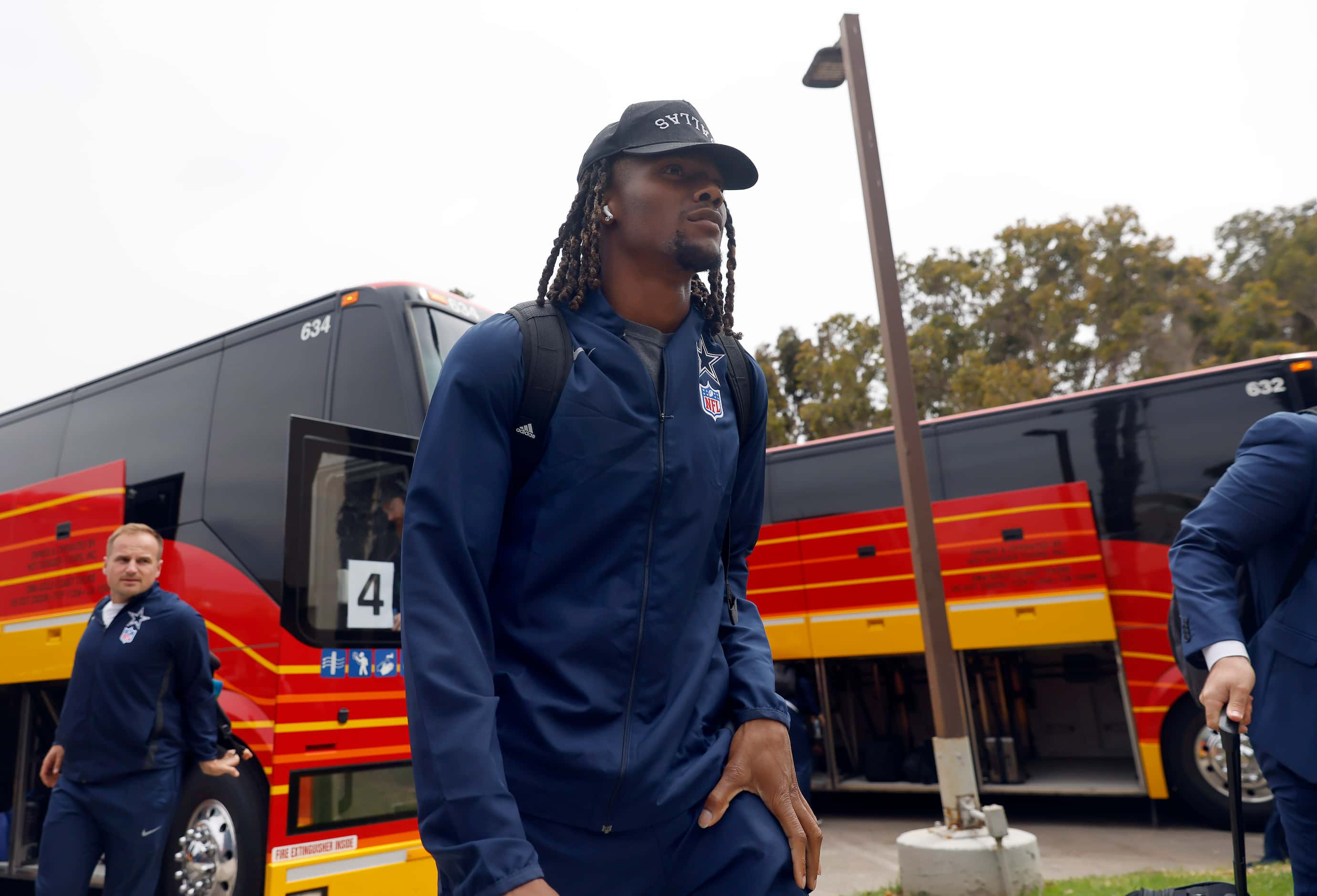 Dallas Cowboys wide receiver Brandon Smith arrives to the Residence Inn Oxnard River Ridge,...