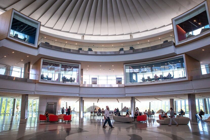 The main entrance to Skyview 8 building at the new American Airlines campus and headquarters.