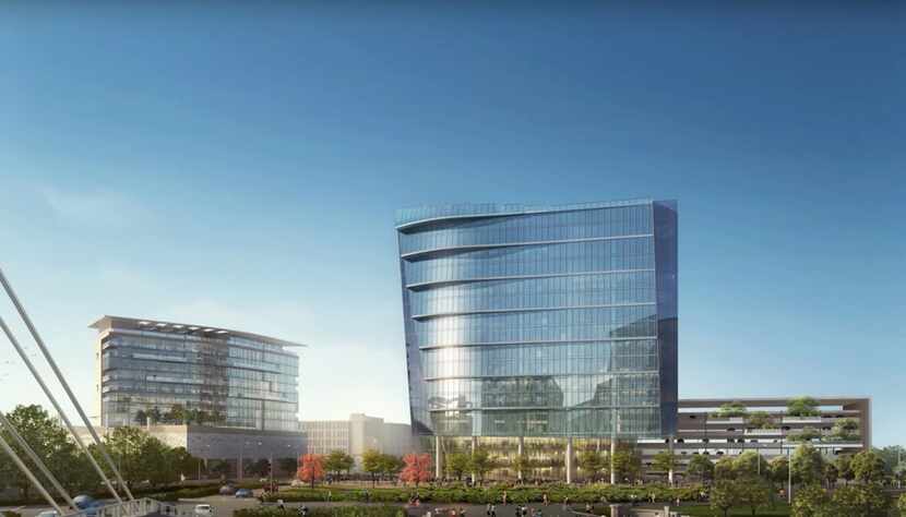 The office tower and hotel are in the same area where developer Columbus Realty is building...