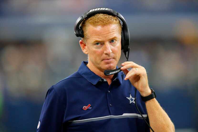 Dallas Cowboys head coach Jason Garrett is pictured on the sideline during the second half...