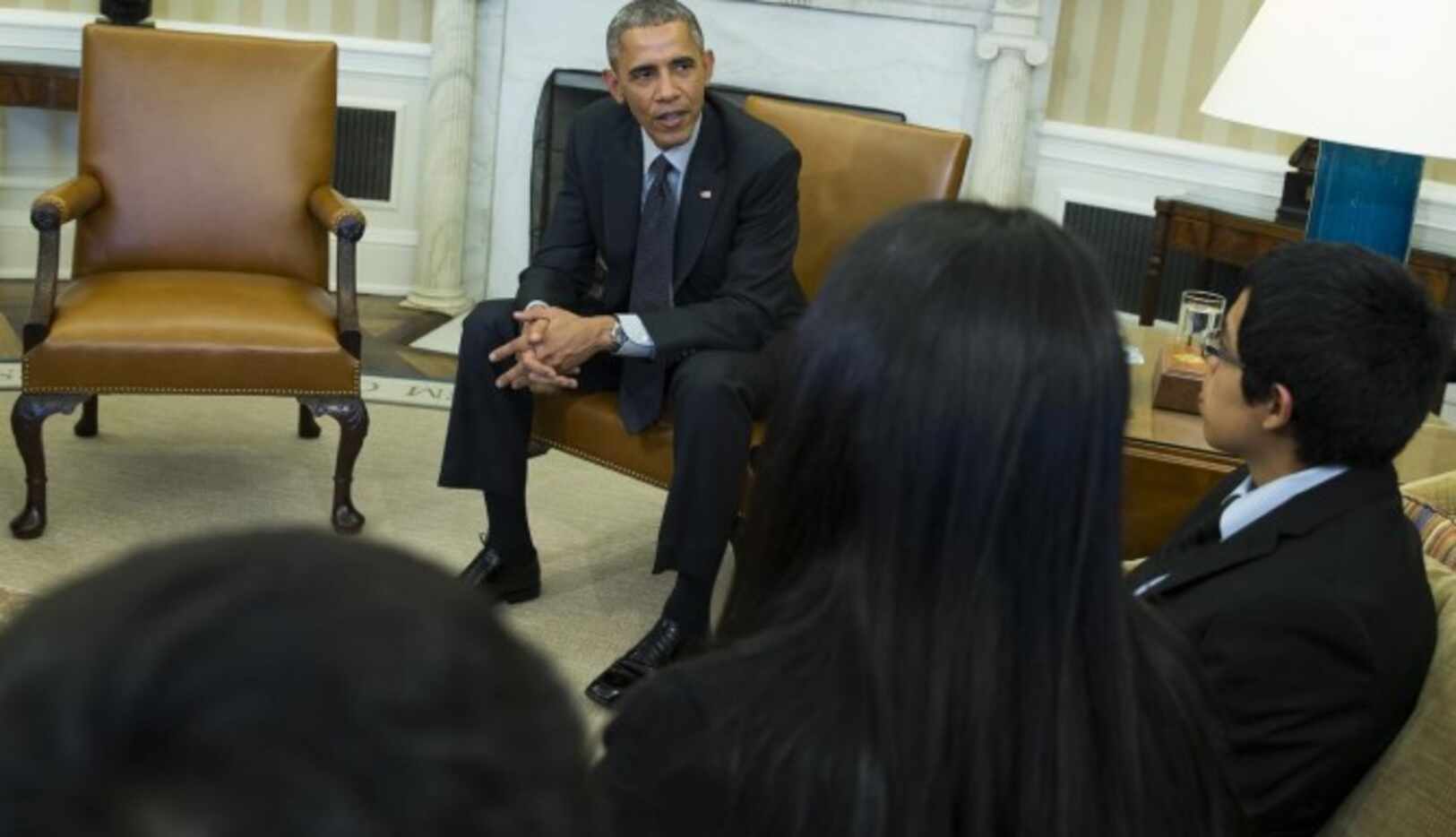 
				El presidente durante una reunión con dreamers el 4 de febrero. La Casa Blanca confían...