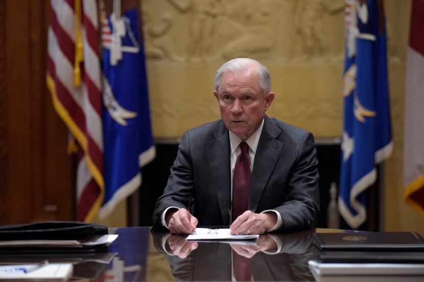 Attorney General Jeff Sessions holds a meeting with the heads of federal law enforcement...