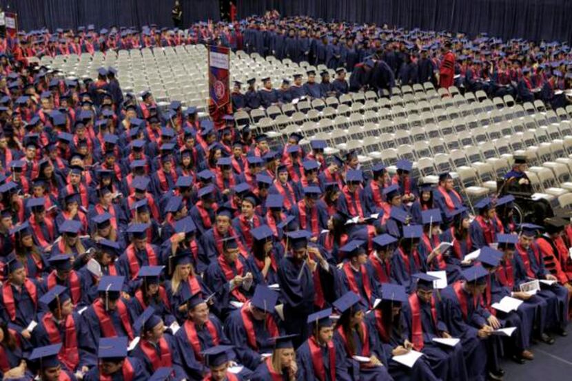 
May 2010 commencement ceremony for SMU graduates at Moody Coliseum.
