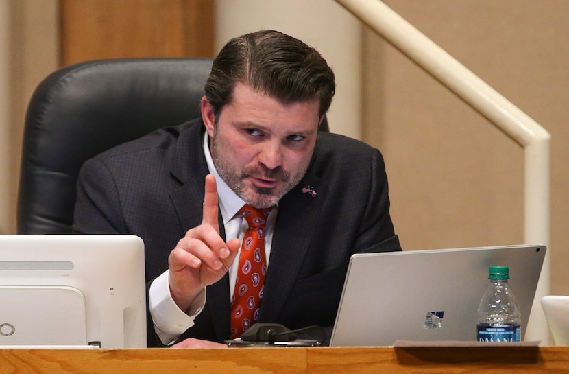 District 2 Commissioner J.J. Koch speaks during a meeting of The Dallas County Commissioners...