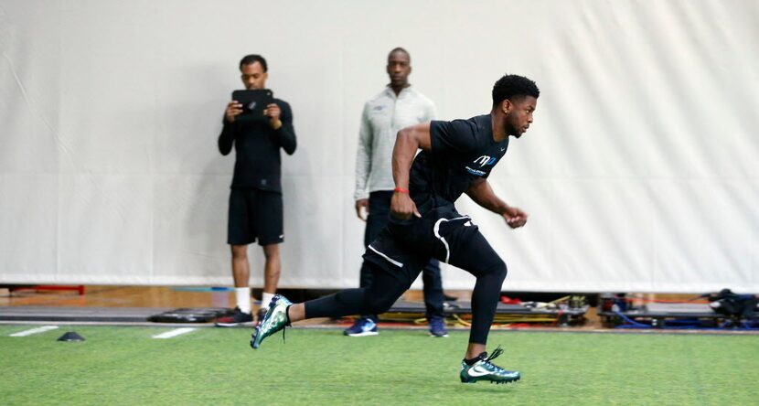 University of Houston's Greg Ward Jr. during MJP Media Day at Michael Johnson Performance in...