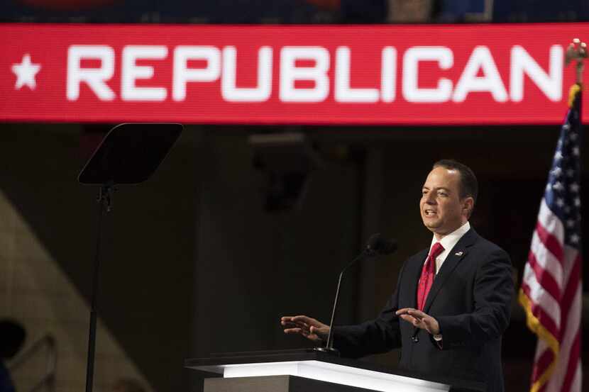 GOP chairman Reince Priebus opens a series of committee reports the Republican National...