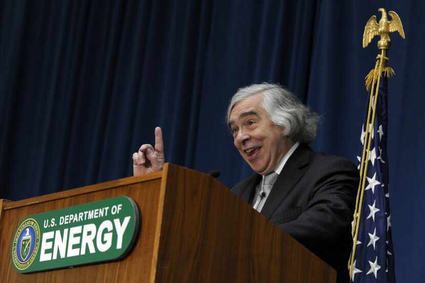 Dr. Ernest Moniz speaks after being sworn in as Energy Secretary, Tuesday, May 21, 2013,...