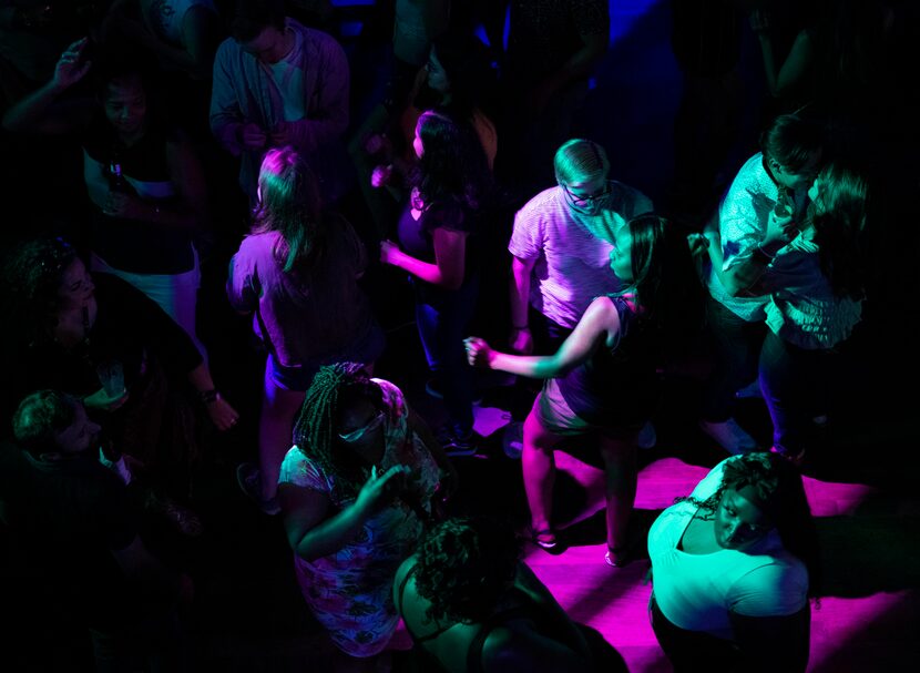 The dance crowd at Sue Ellen’s at midnight in early July.