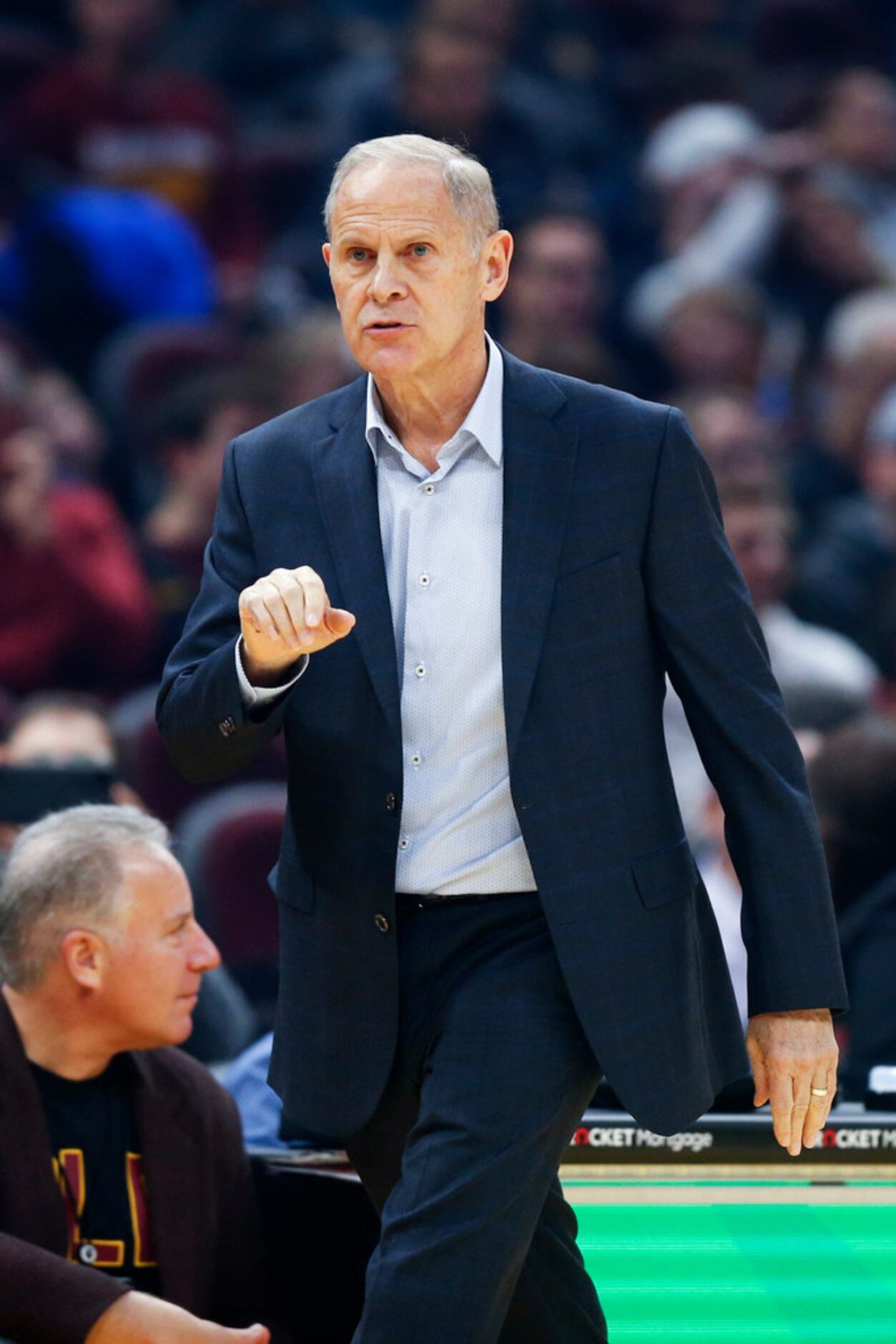 Cleveland Cavaliers head coach John Beilein directs his team against the Dallas Mavericks in...