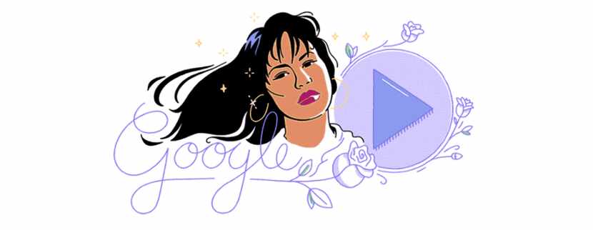 Google's doodle of Selena Quintanilla-Pérez.